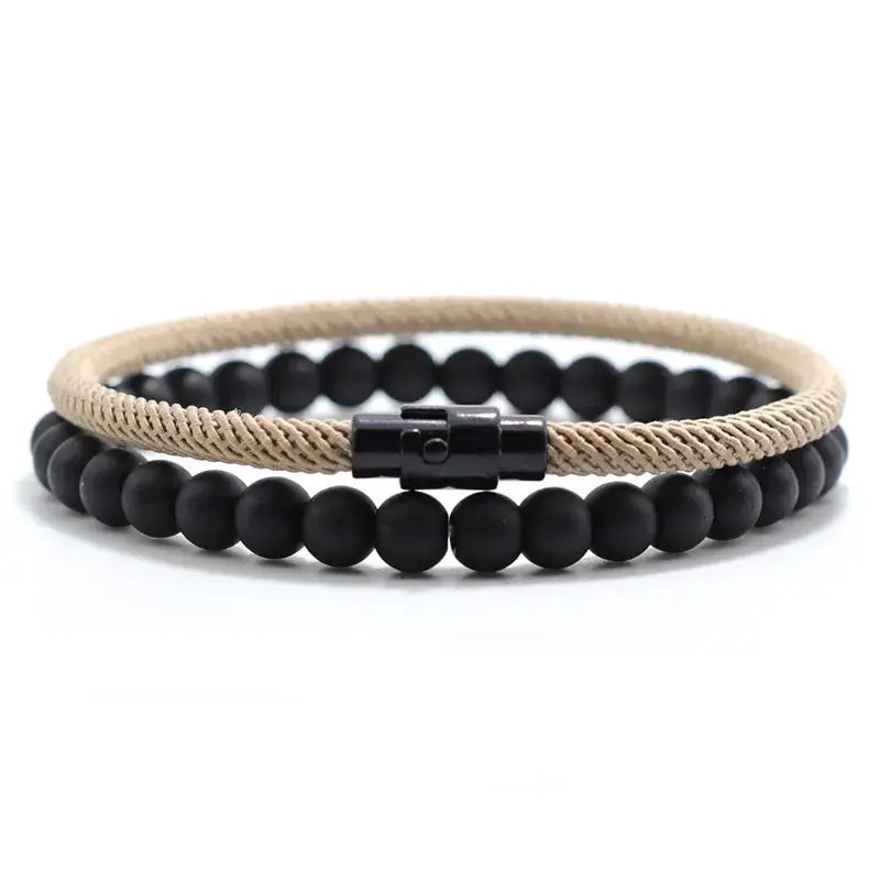 Conjunto Pulseira de Corda + Pulseira de Pérola